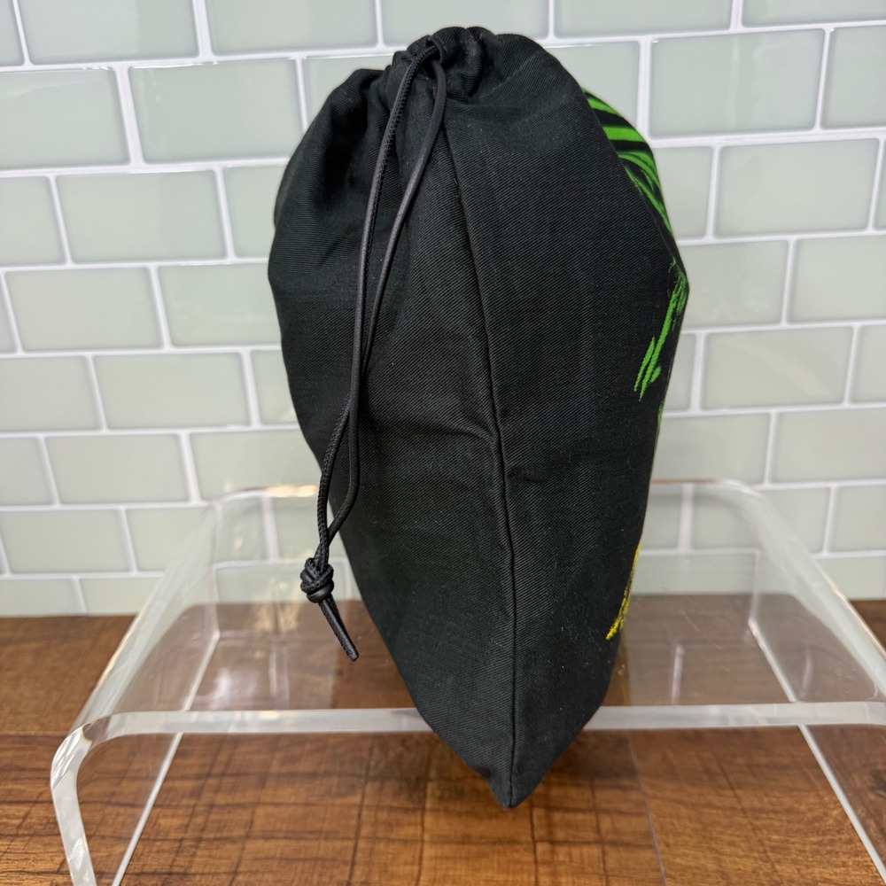 LOEWE Black Canvas Yellow Floral Tulip Drawstring Pouch Bag FLAWED - Picture 6 of 16
